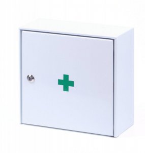 Metal wall-mounted first aid kit for 30 persons