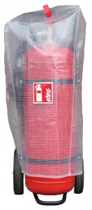 PLASTIC CONTAINER FOR FIRE EXTINGUISHER 50 KG/L - TRANSPARENT
