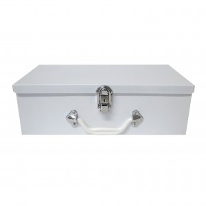 Empty metal first aid kit