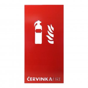 Design wall cover for fire extinguisher red