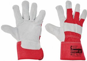 Semi-leather work gloves - red