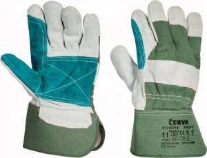 Semi-leather work gloves - green